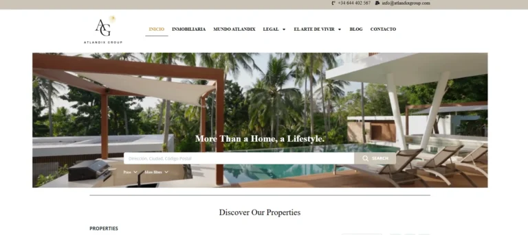 Diseño web para inmobiliaria Atlandix