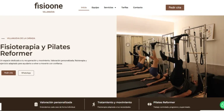 Diseño web para Fisio One Villanueva