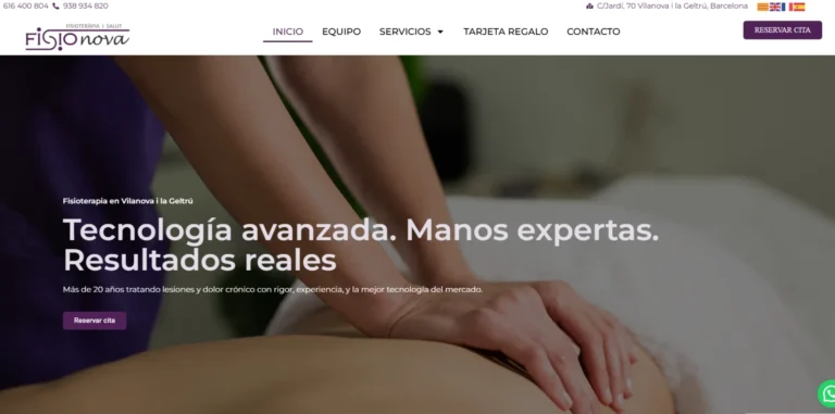 Diseño web para Fisioterapia Vilanova
